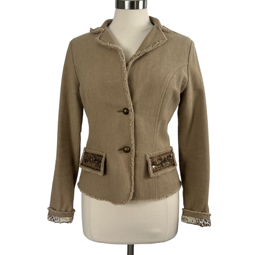 ILARY Made In Italy Women’s Lined Cotton Blazar Jacket  Sz 46
